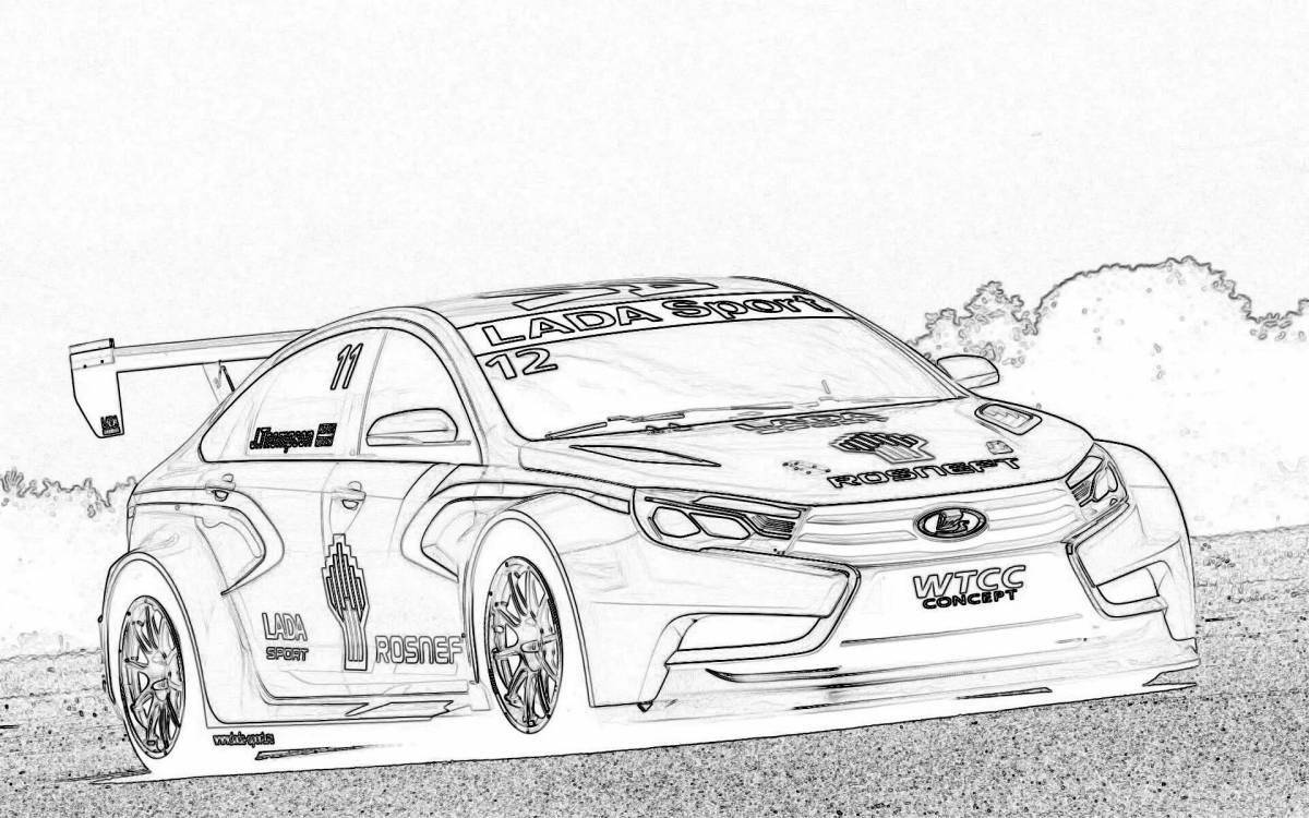 Photo Grant's fun car coloring page