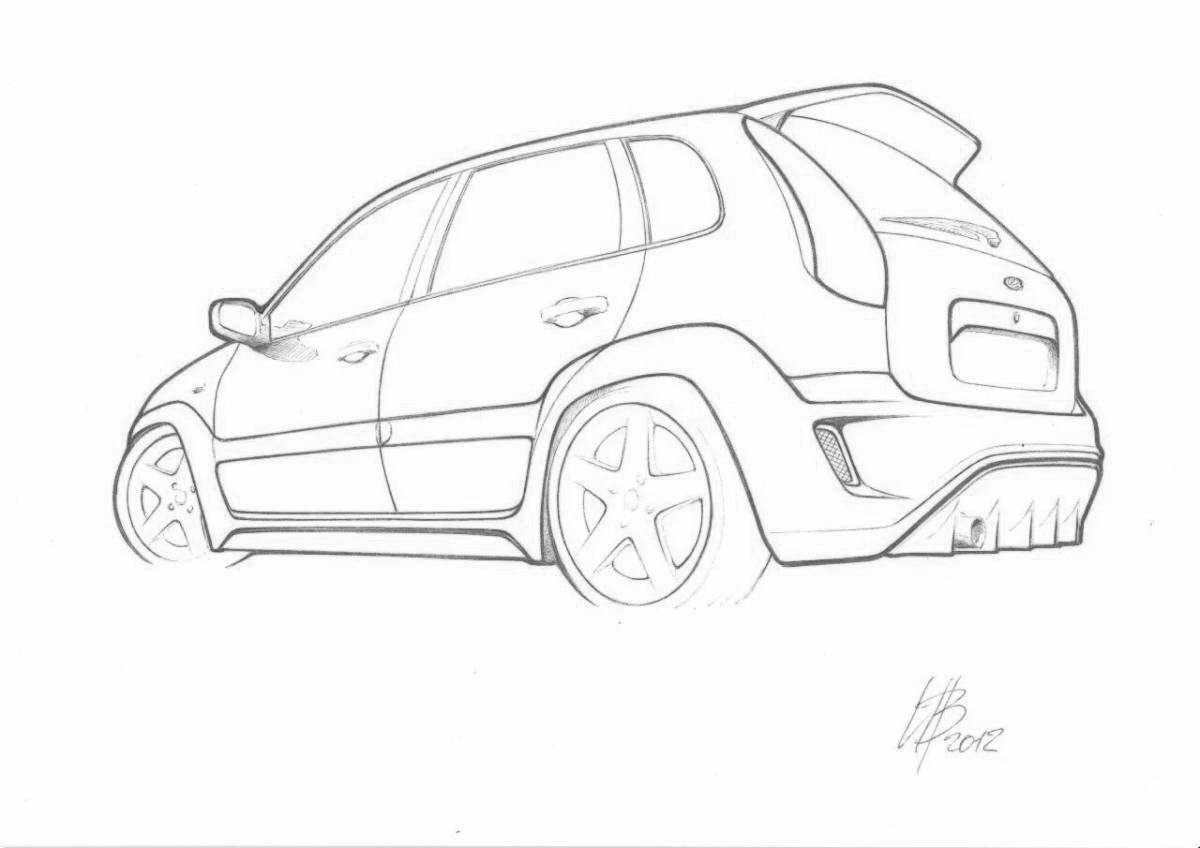 Photo Charming car grant coloring book