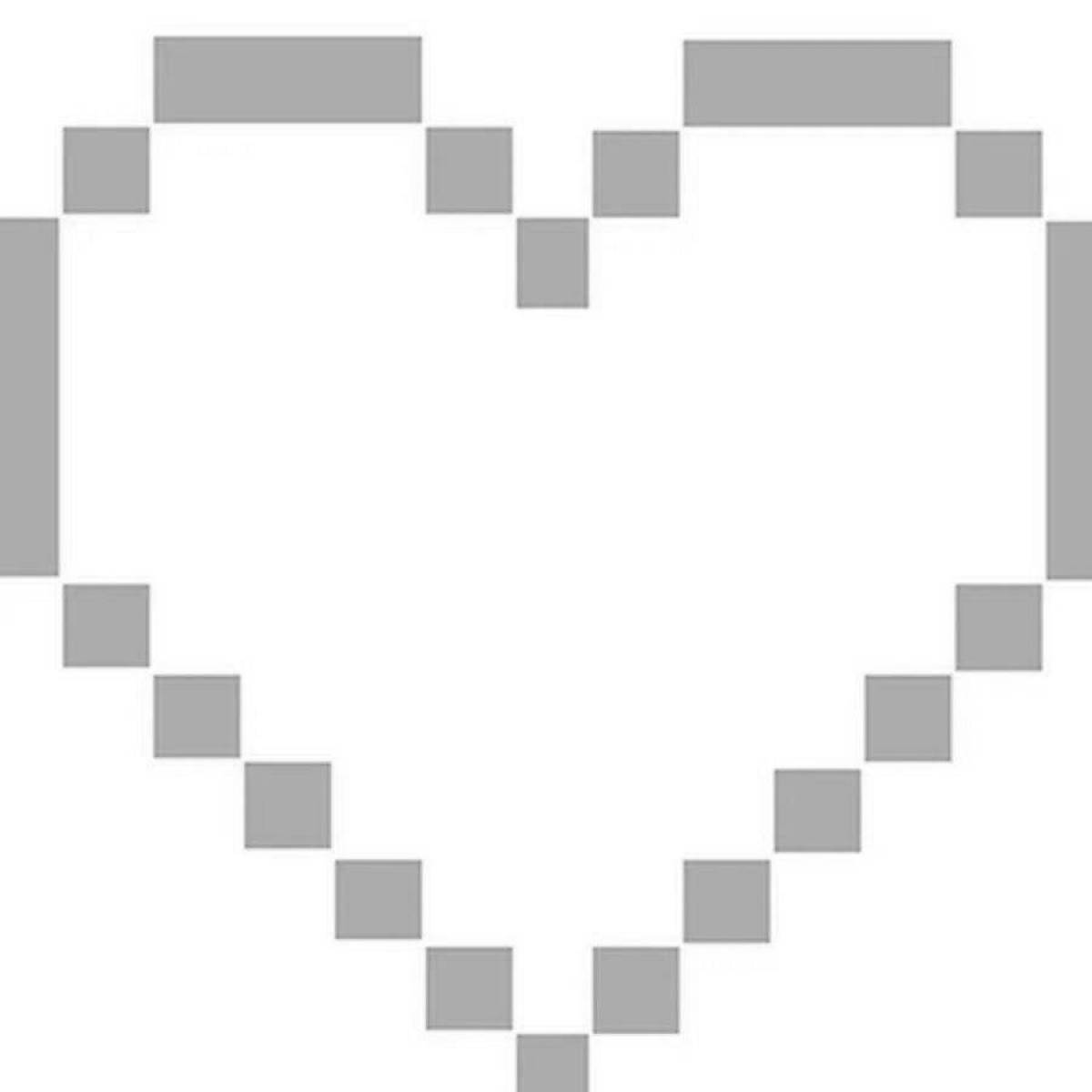 Vibrant minecraft heart coloring page