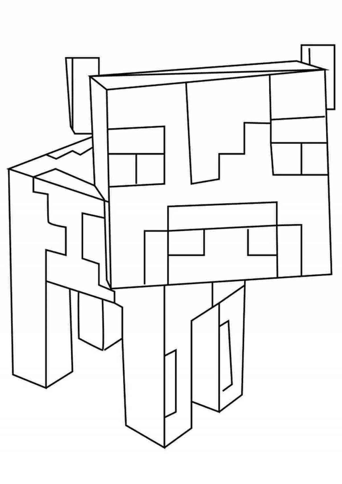 Minecraft glowing heart coloring page