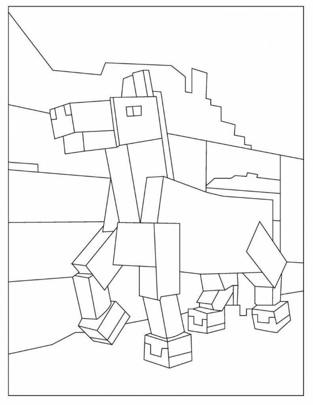 Sparkly minecraft heart coloring page