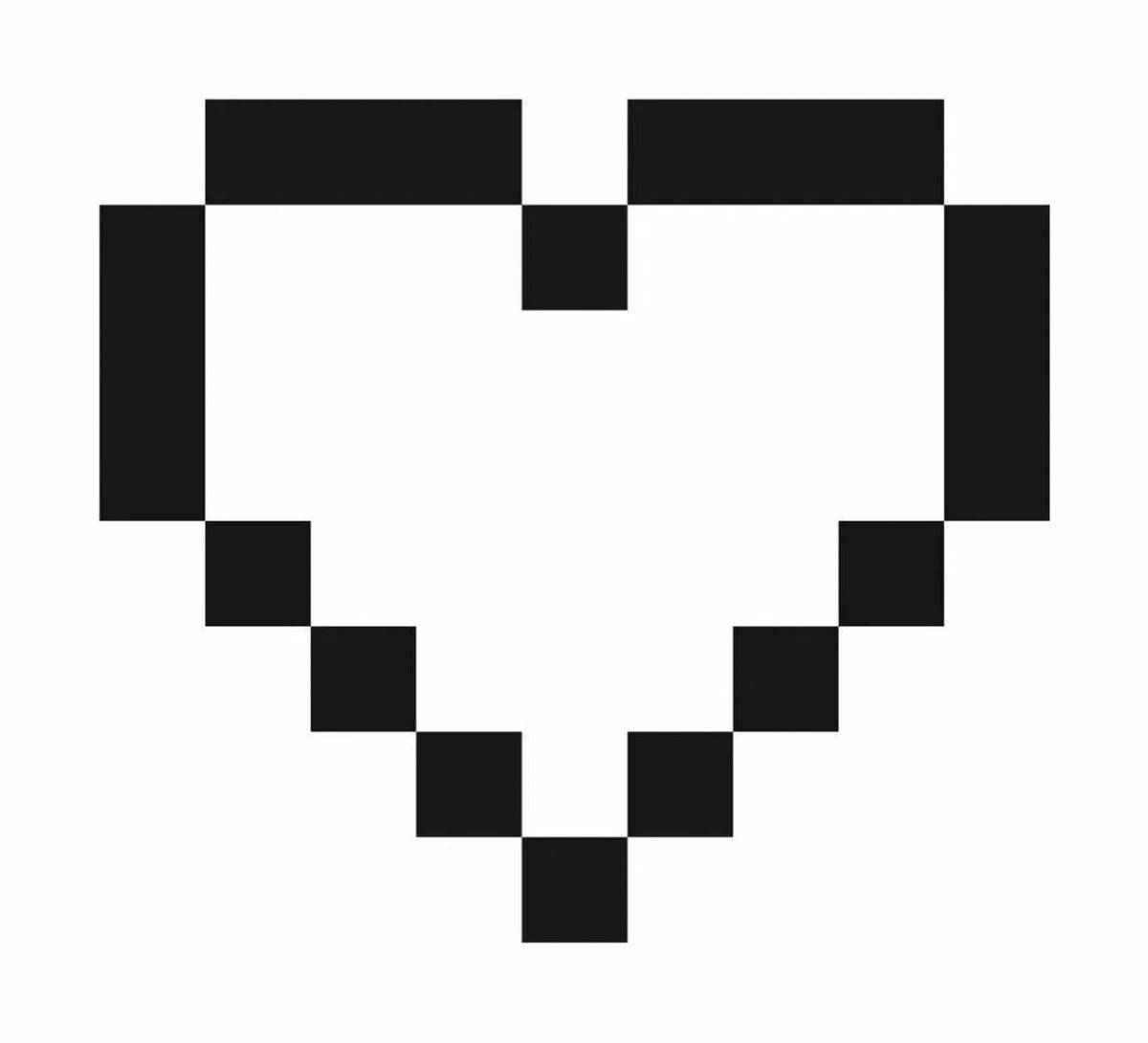 Белое пиксельное сердце