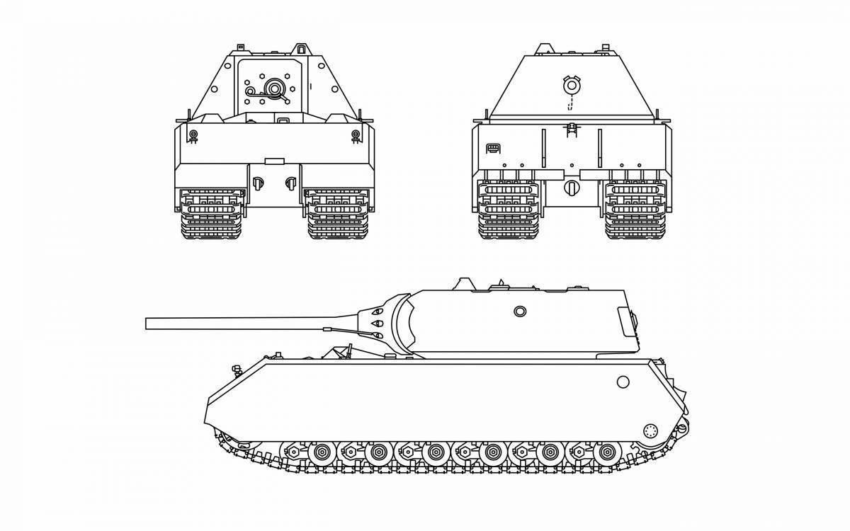 Танк е100 рисовать