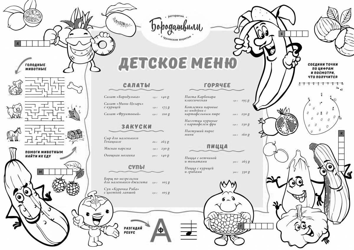 Menu coloring