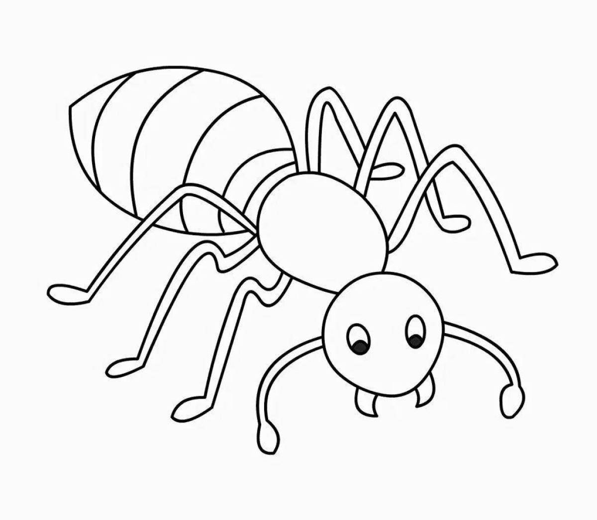 Раскраска насекомые муравей