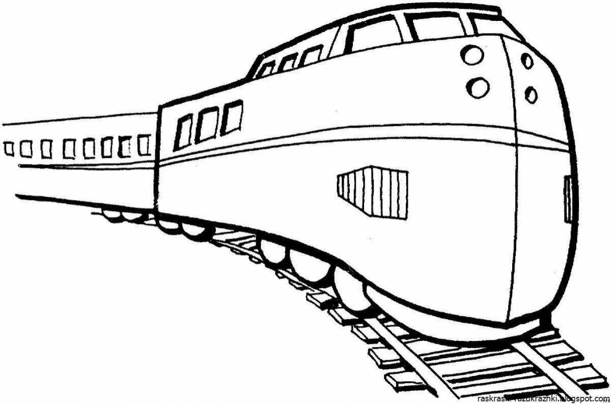 Поезд рисунок для раскрашивания