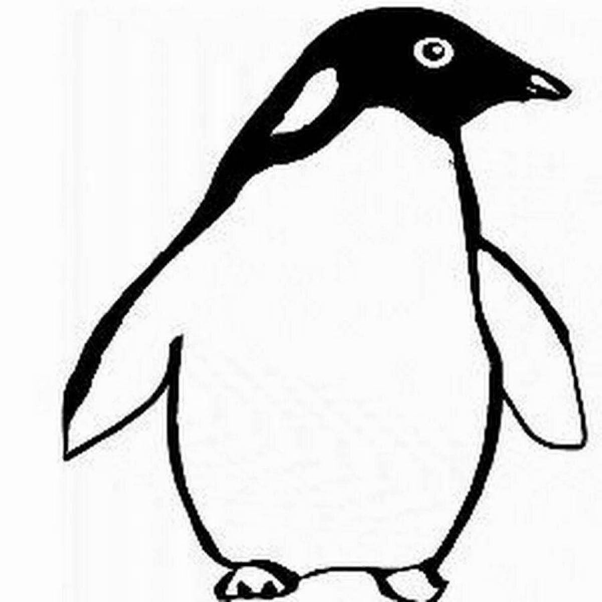 Живой пингвин-раскраска