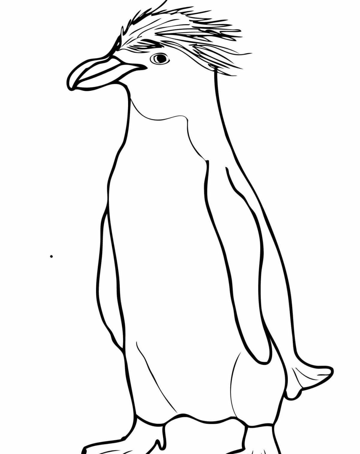 Забавный пингвин-раскраска
