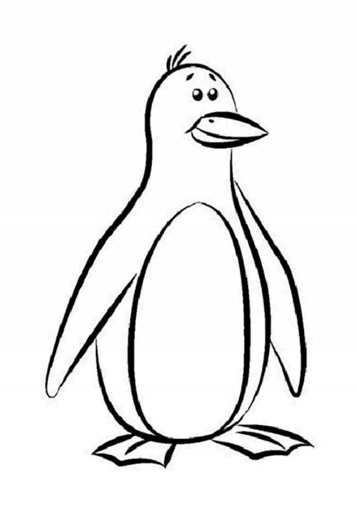 Анимированная страница раскраски пингвинов