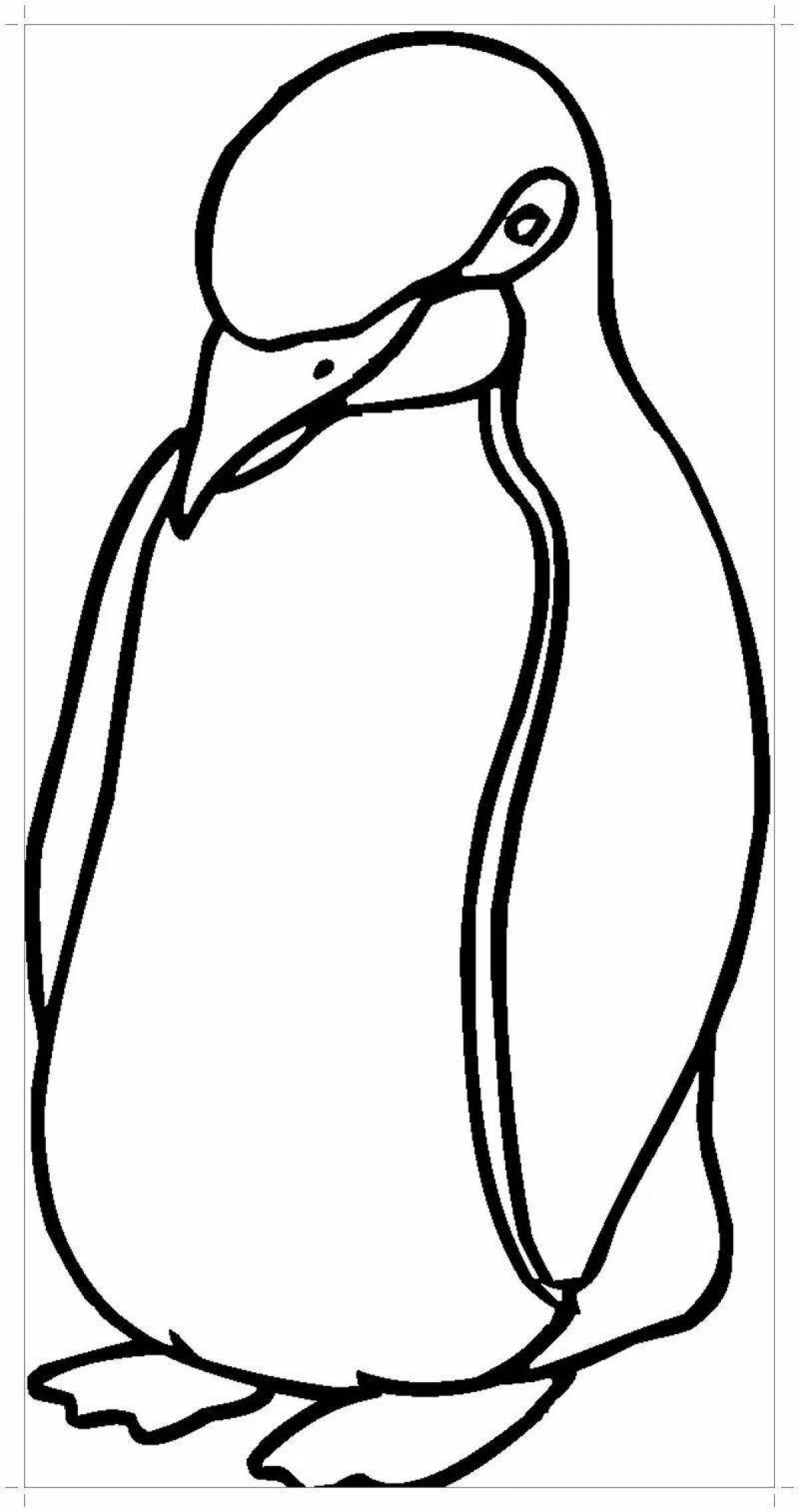 Раскраска буйный пингвин