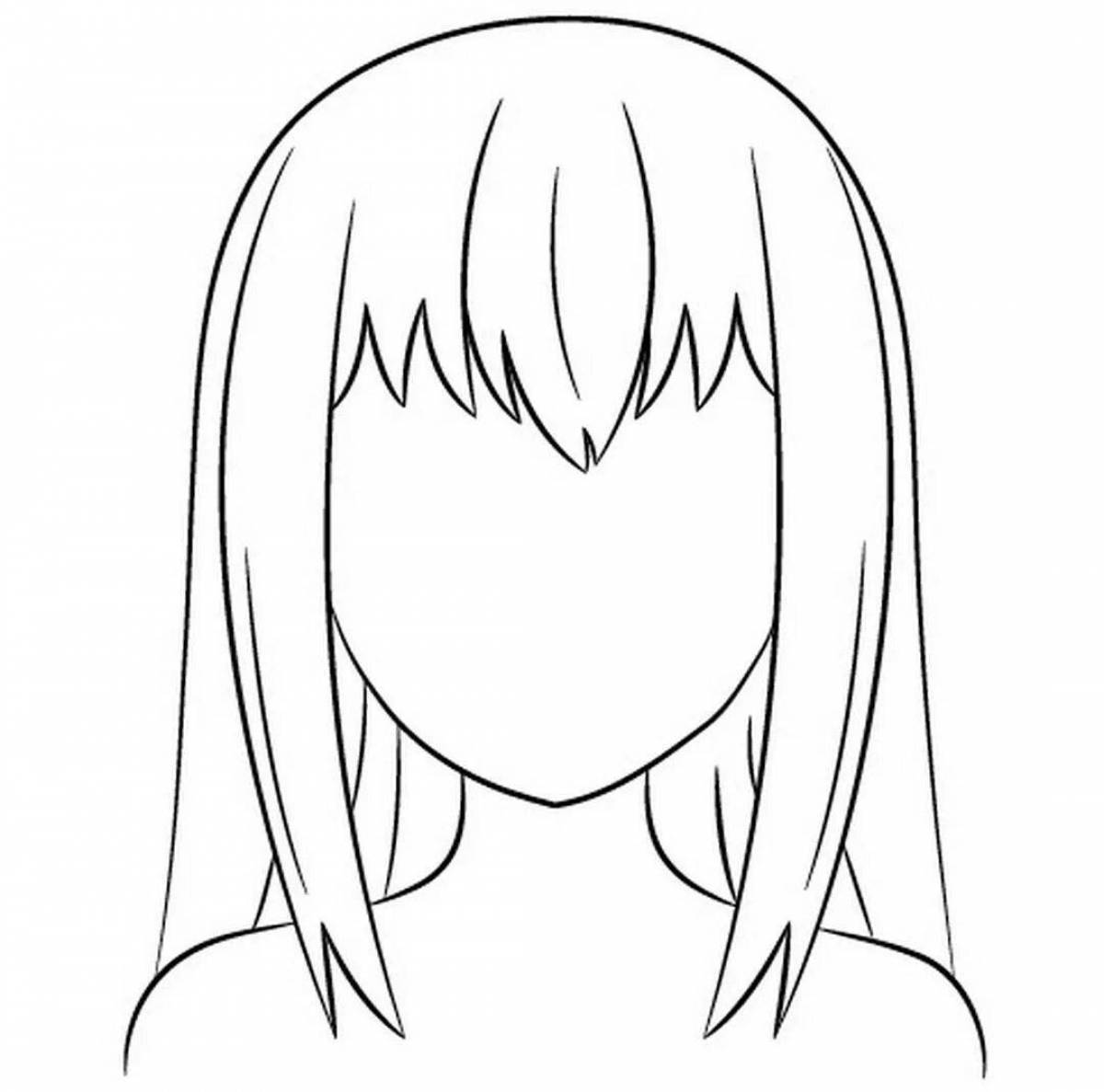 Glowing Anime Head Coloring Page