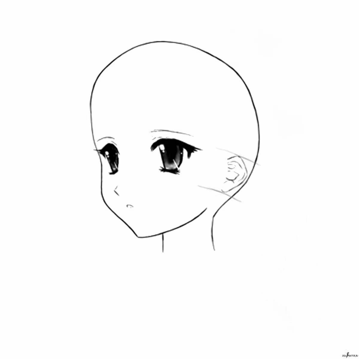 Charming anime head painting