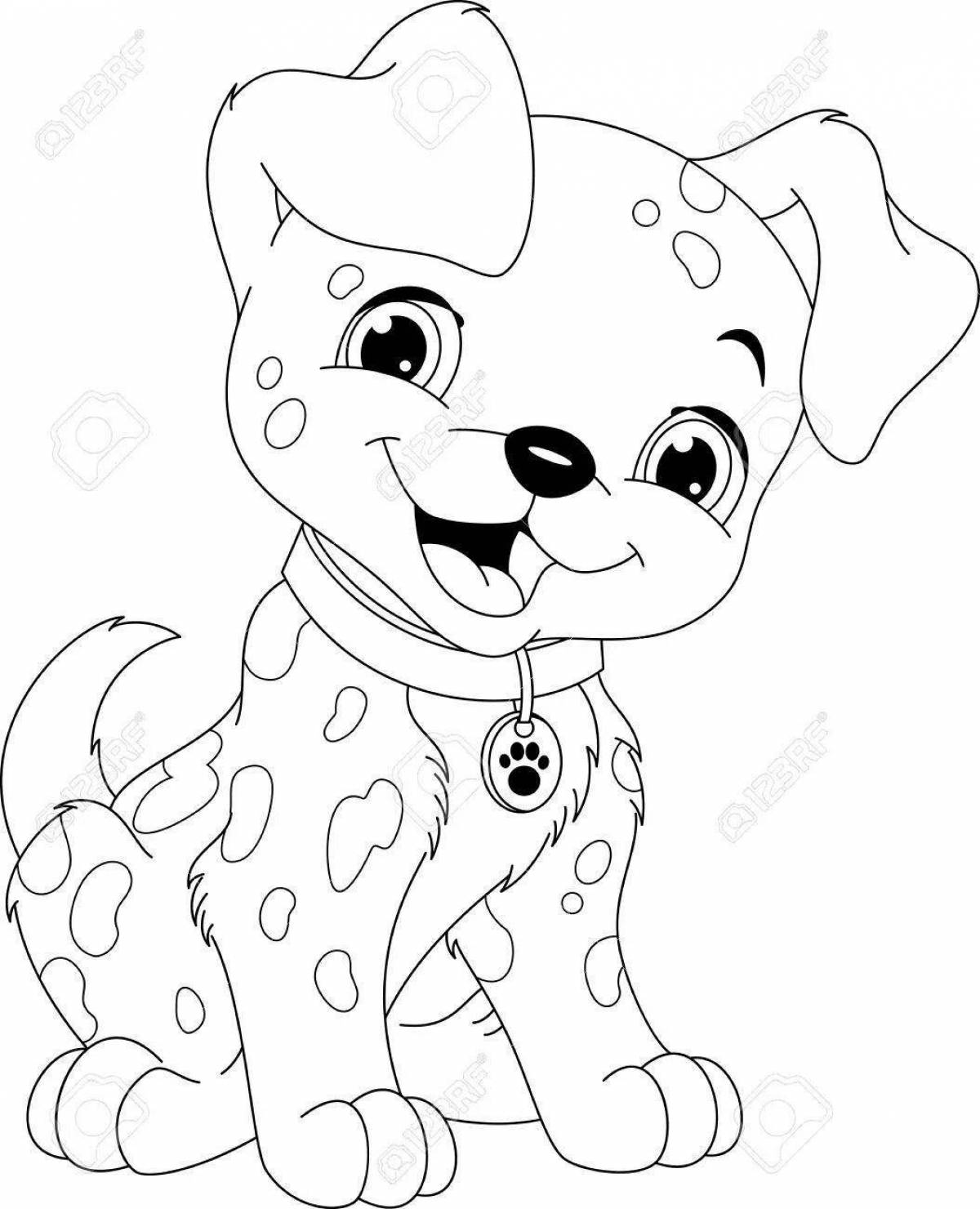 Очаровательная далматинская собака-раскраска
