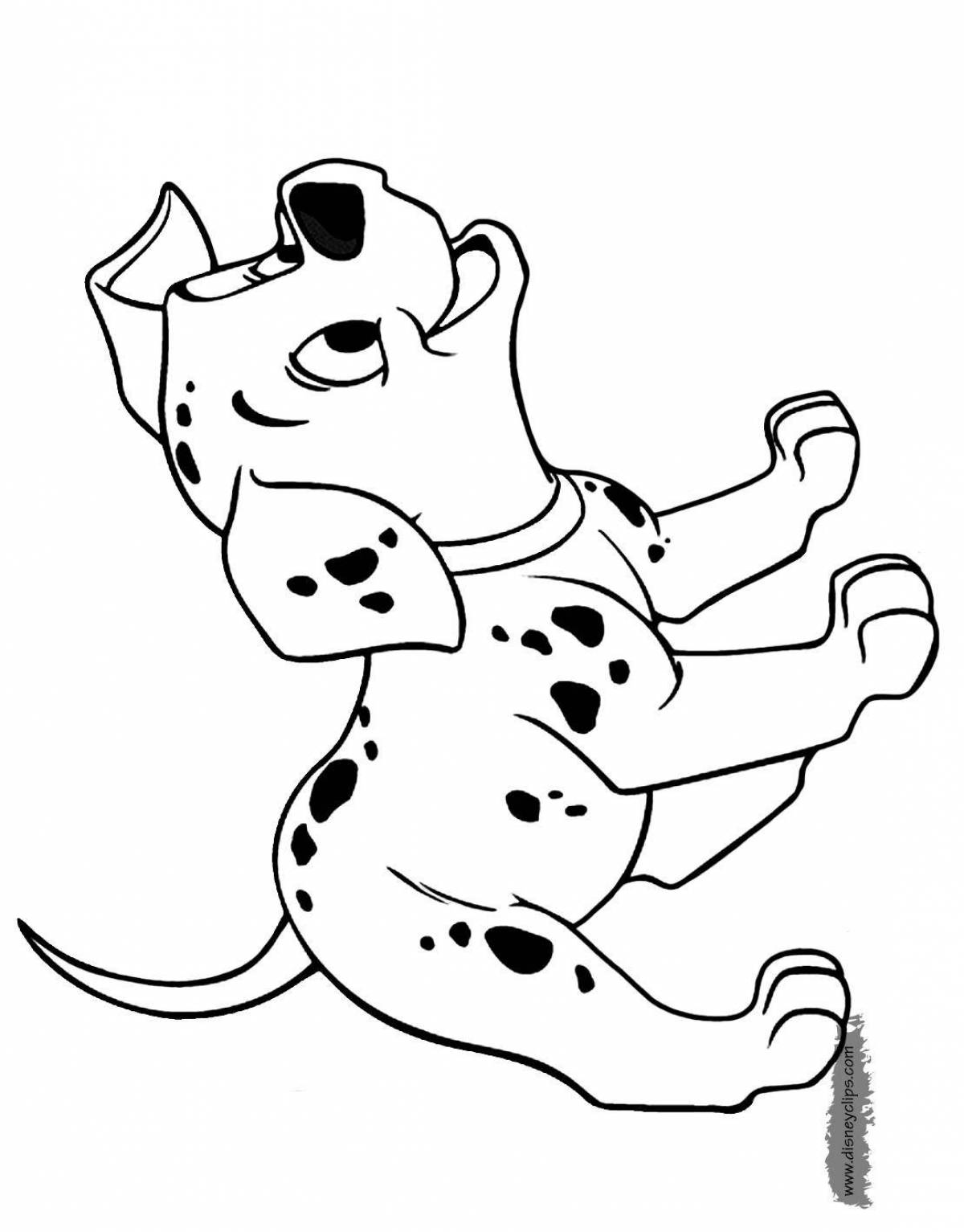 Coloring page cute dalmatian dog