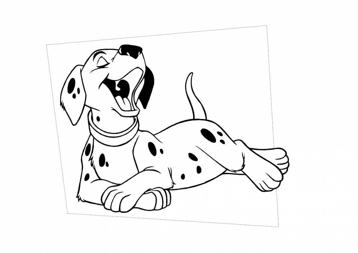 Coloring page cute dalmatian dog
