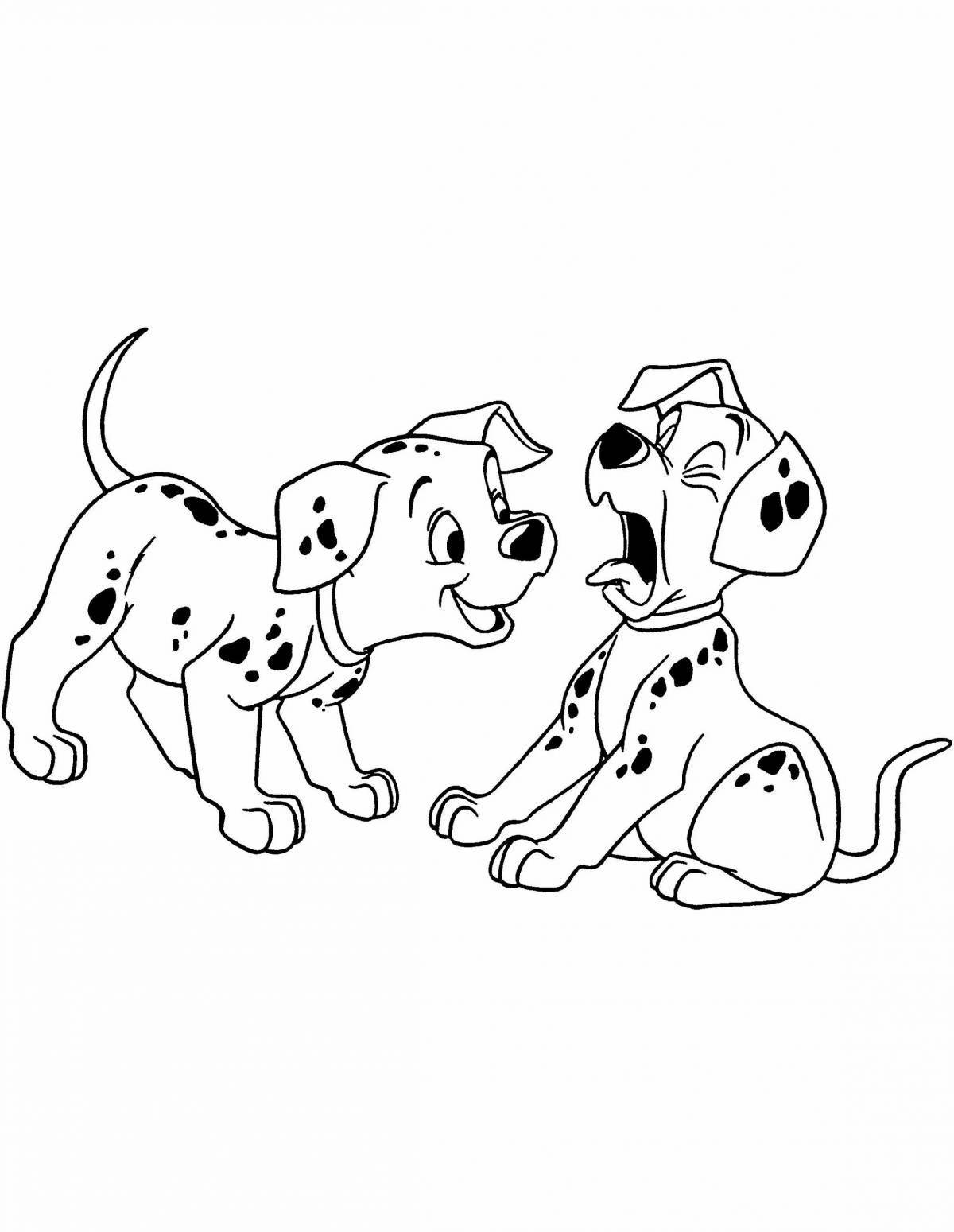 Анимированная далматинская собака-раскраска