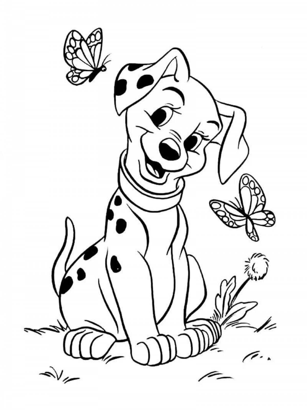 Coloring page energetic dalmatian