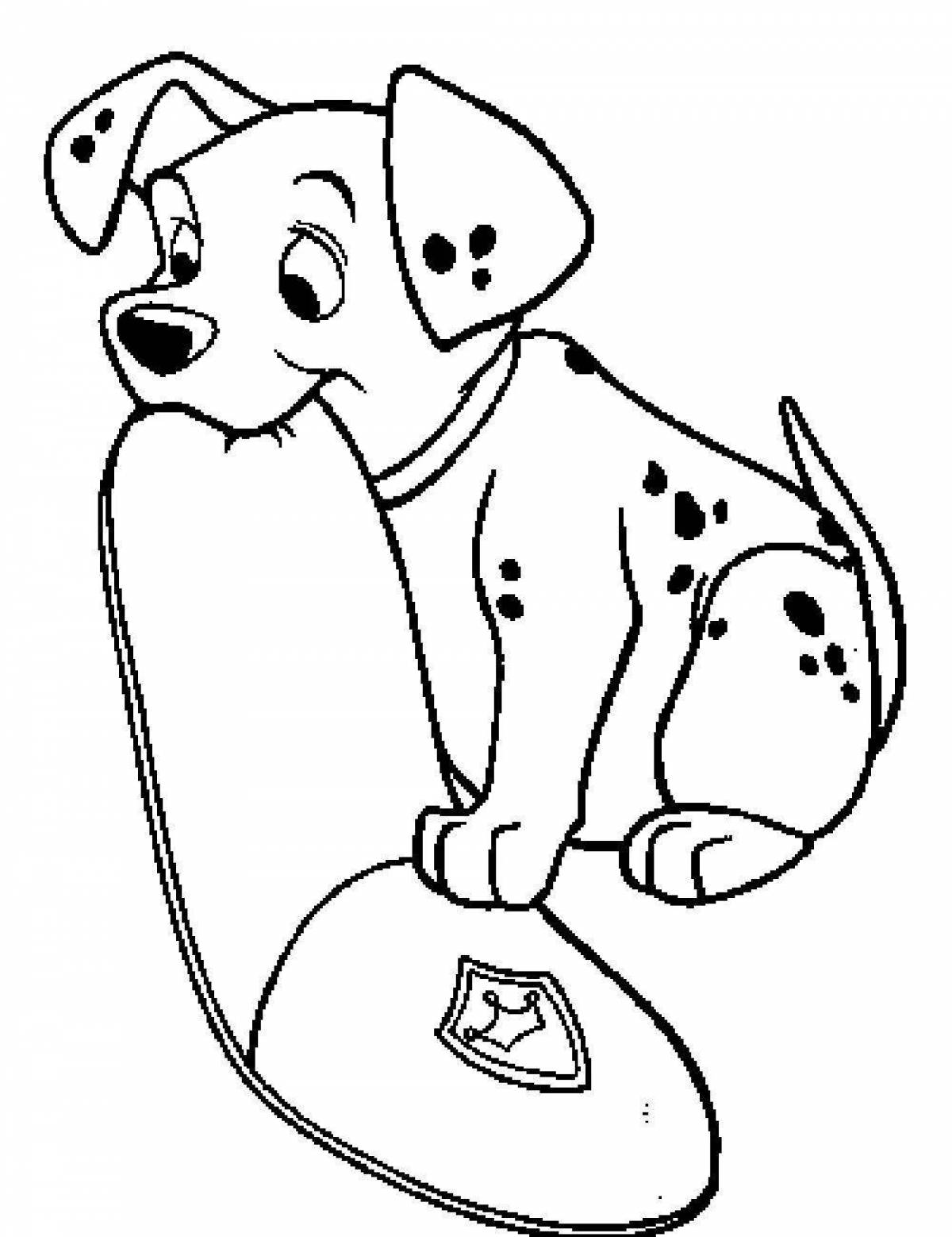 Раскраска энергичная далматинская собака
