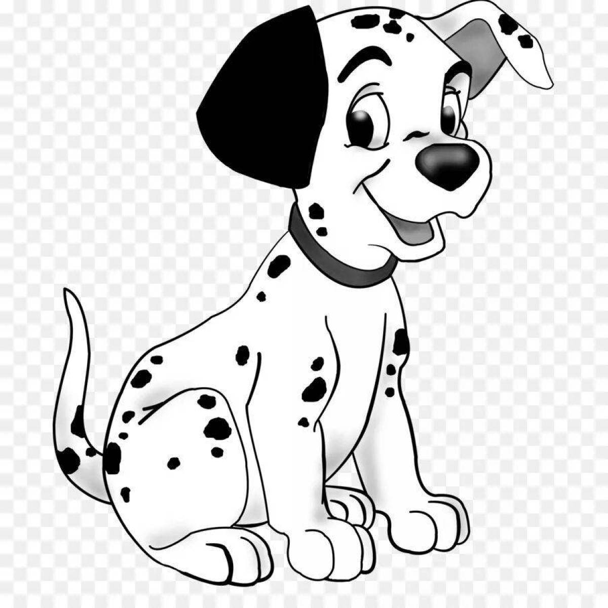 Coloring page adorable dalmatian dog