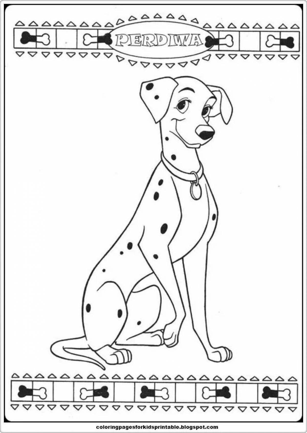 Attractive dalmatian dog coloring book