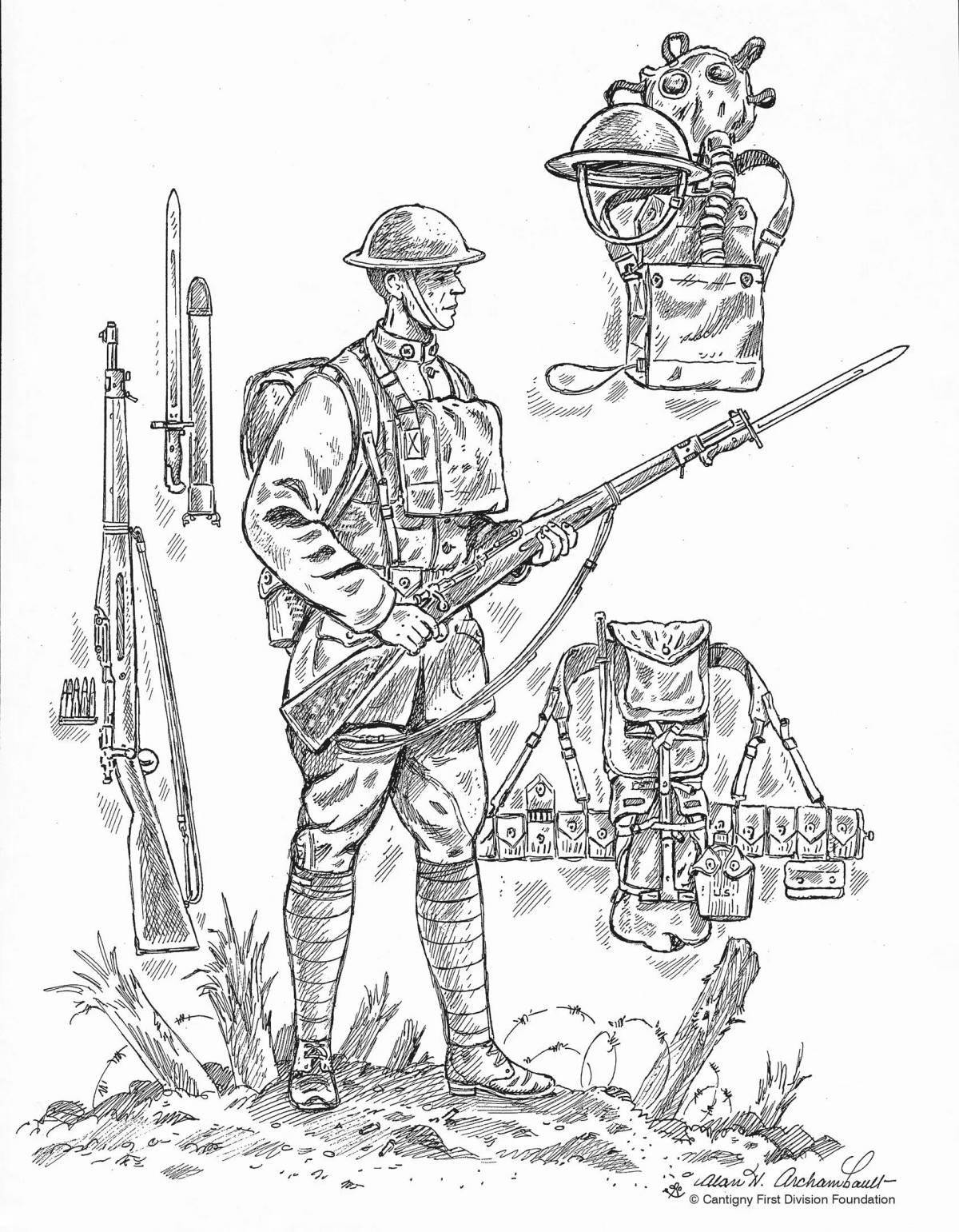 Coloring book brave german soldiers