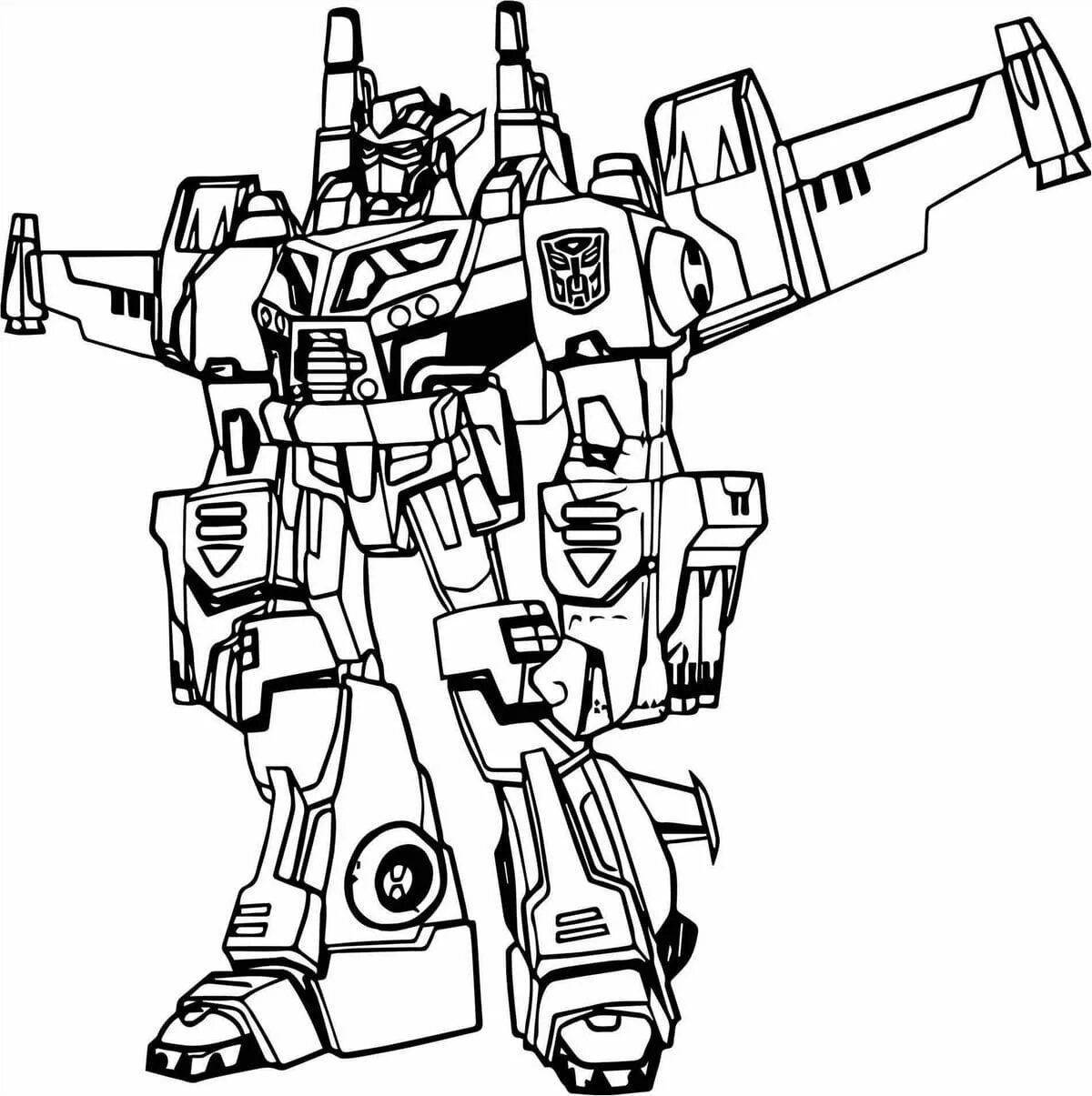 Optimus funny car coloring page