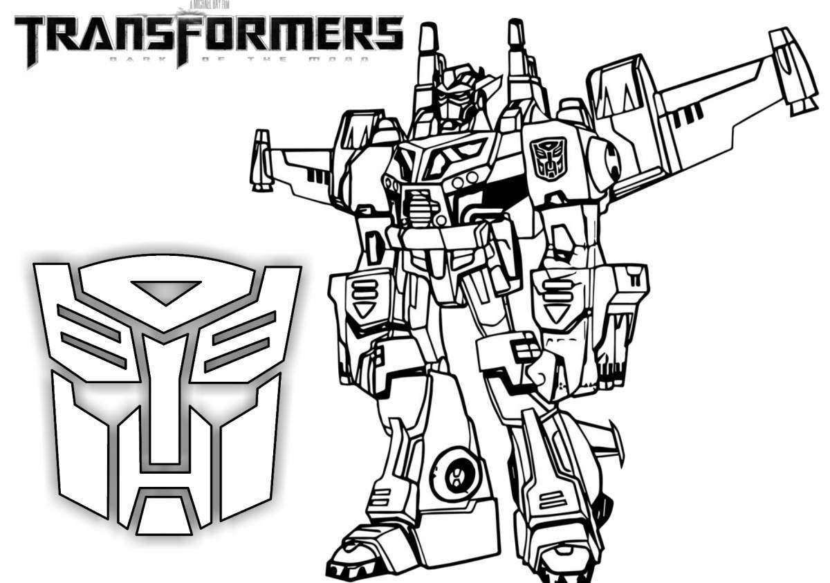 Improved Optimus car coloring page