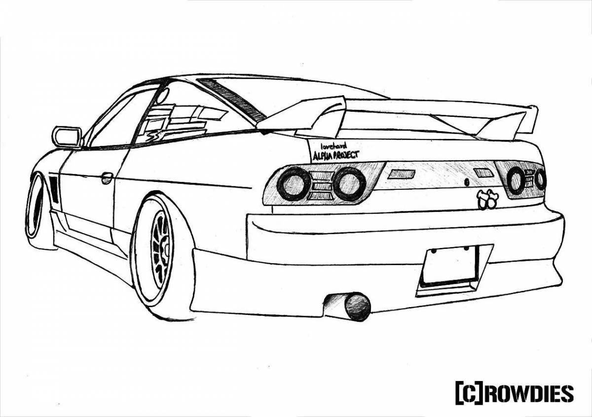 Coloring page dazzling drift cars