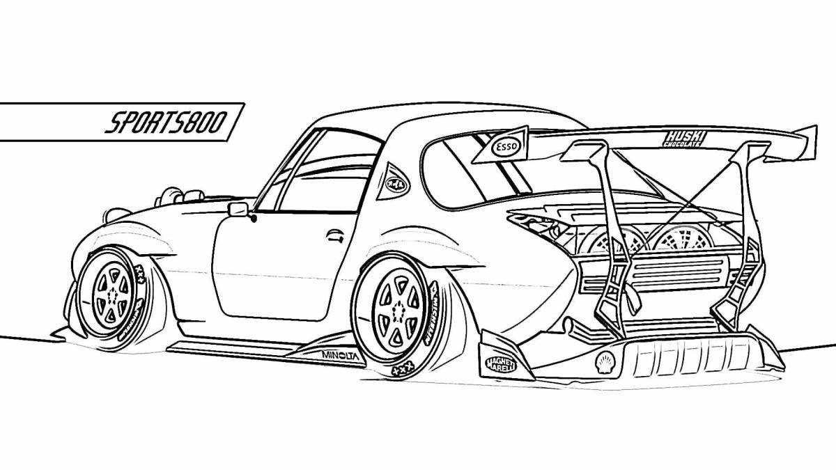 Great drift cars coloring book