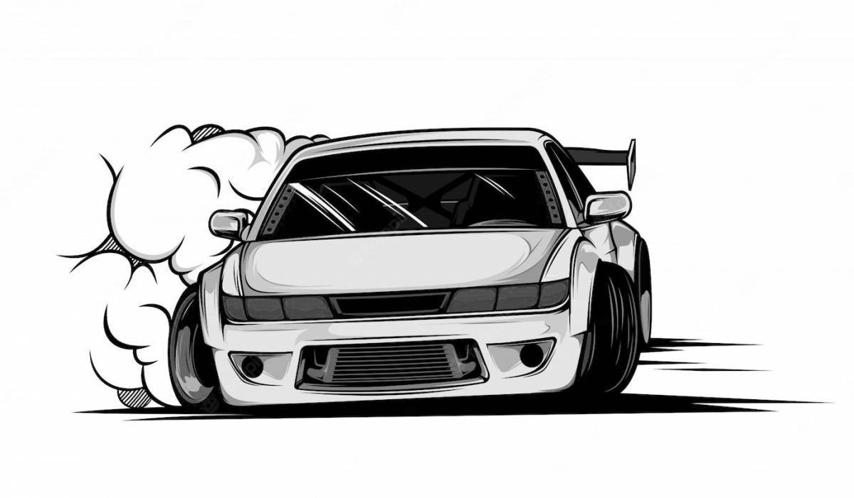 Luxury drift cars coloring book