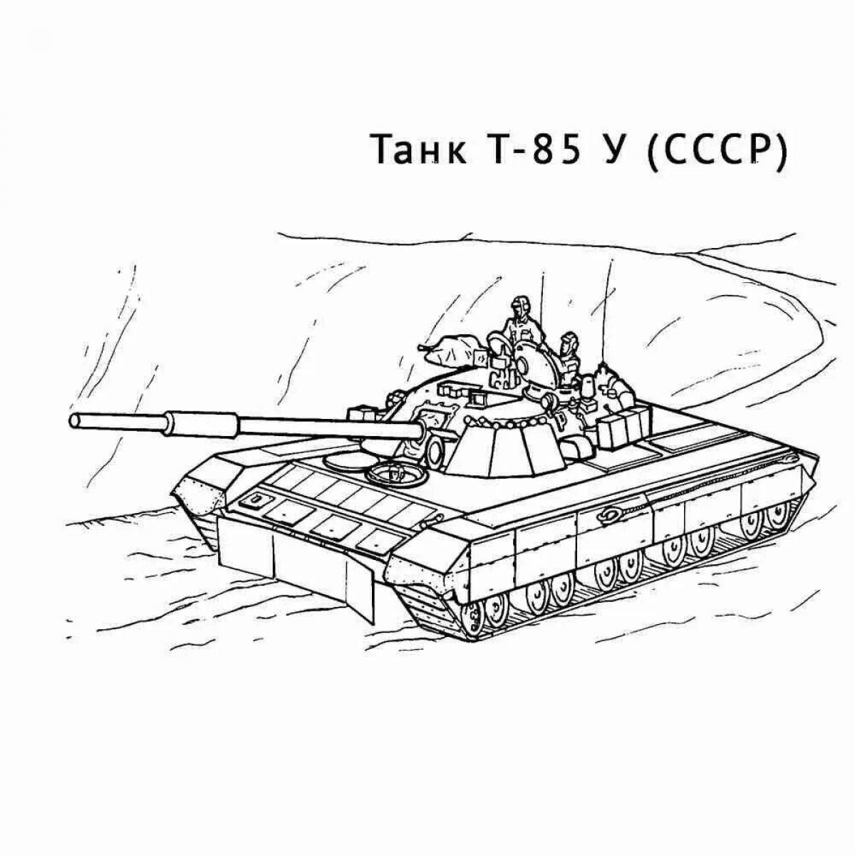 Привлекательная страница раскраски танков