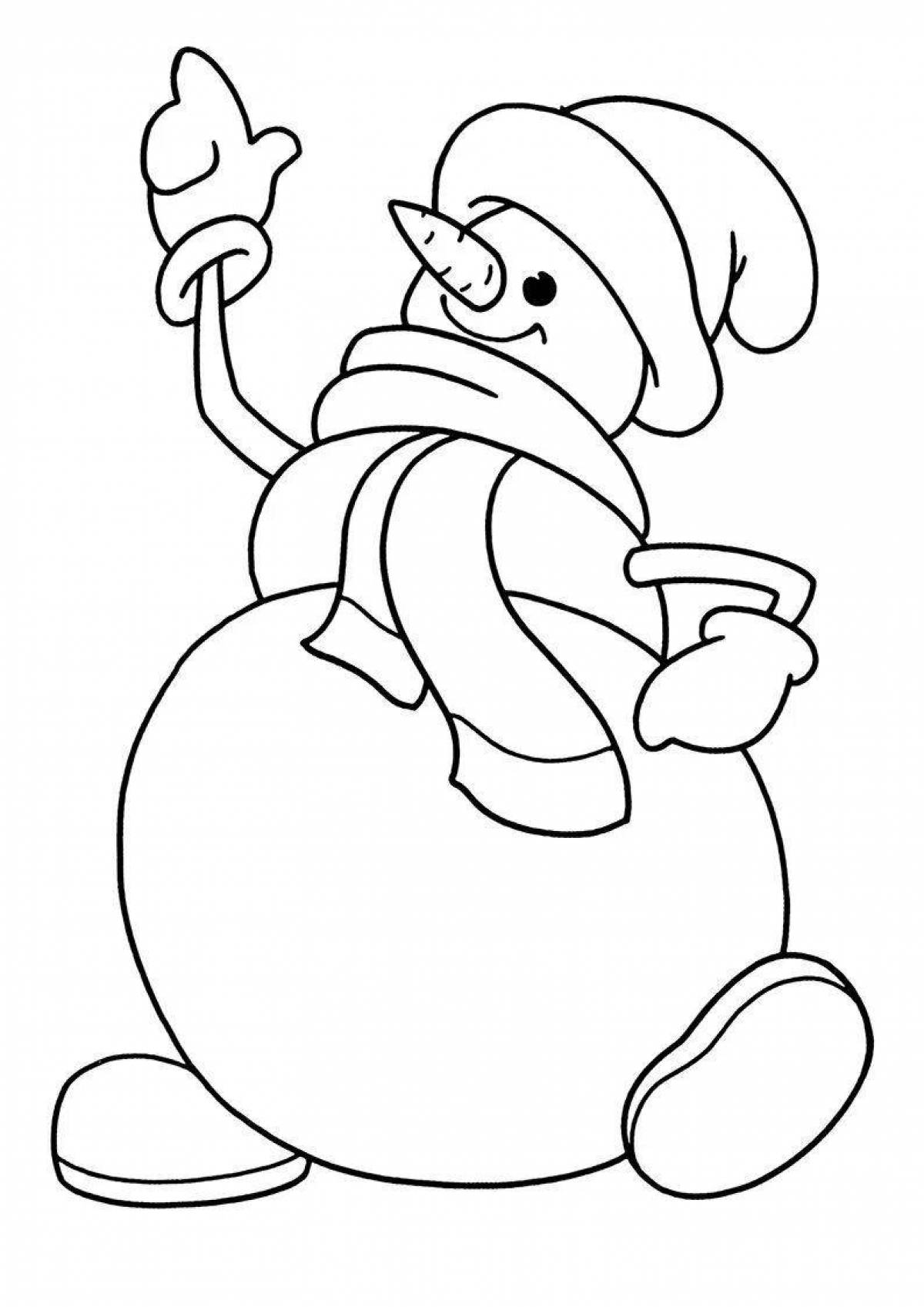 Photo Adorable big snowman coloring book