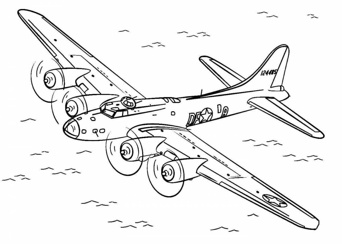 Violent bomber coloring page