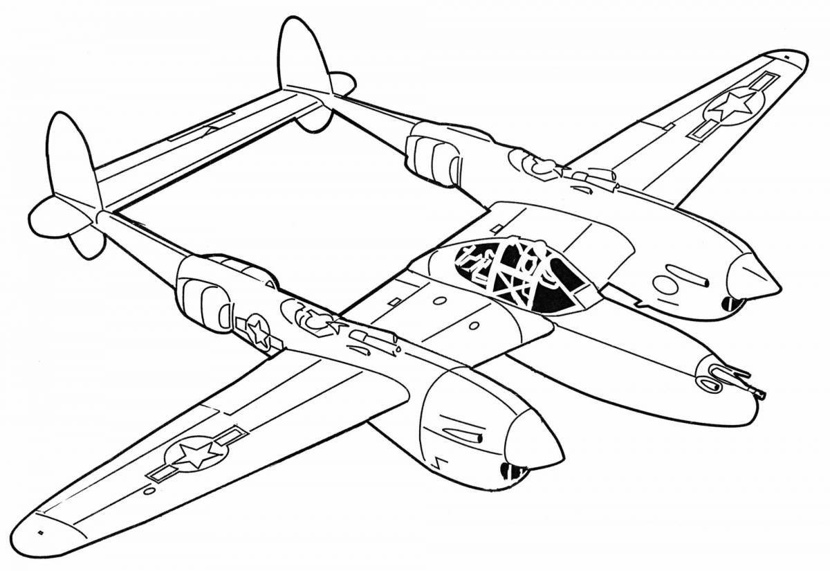 Dynamic bomber coloring page