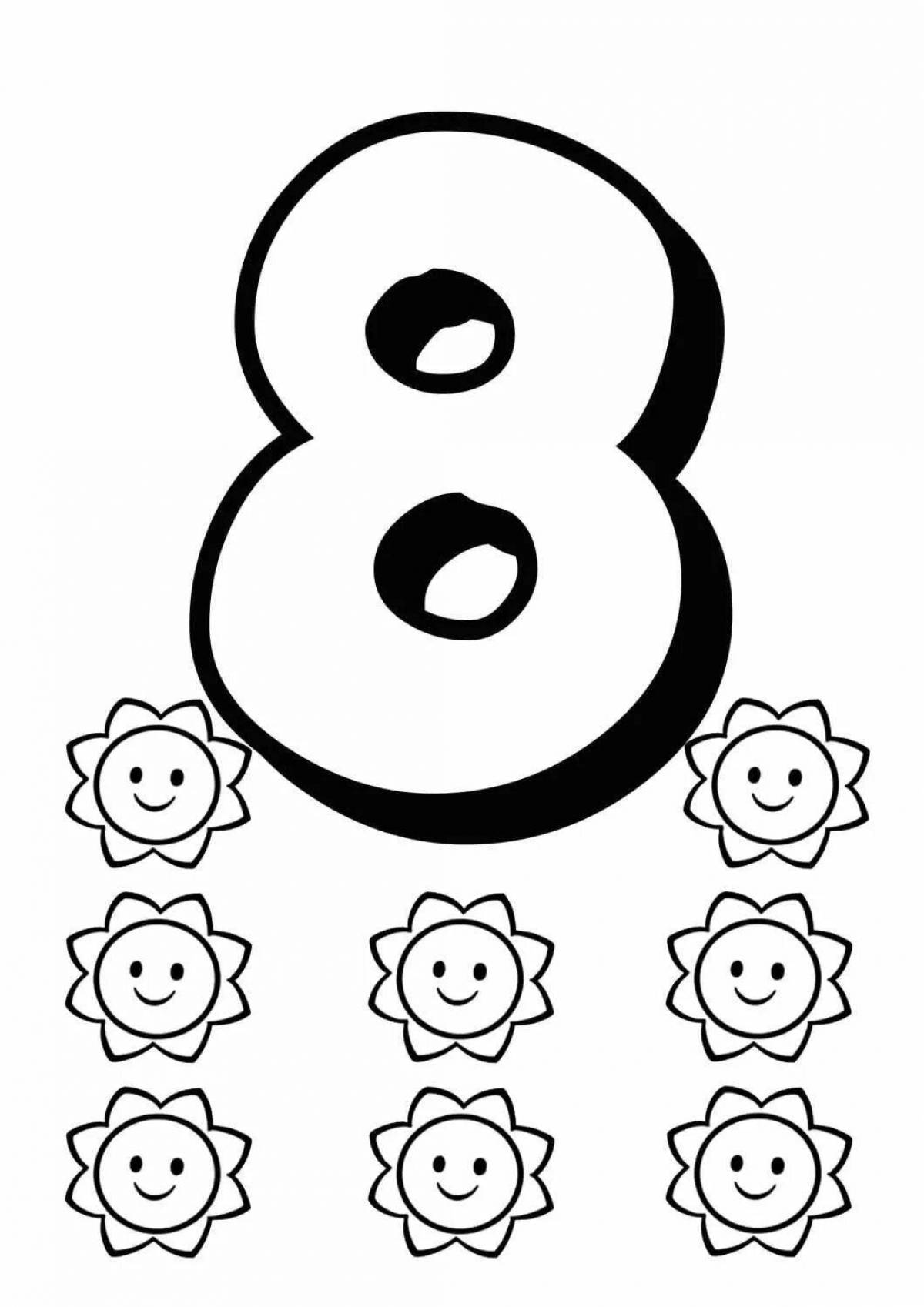 Gorgeous coloring page eight digits