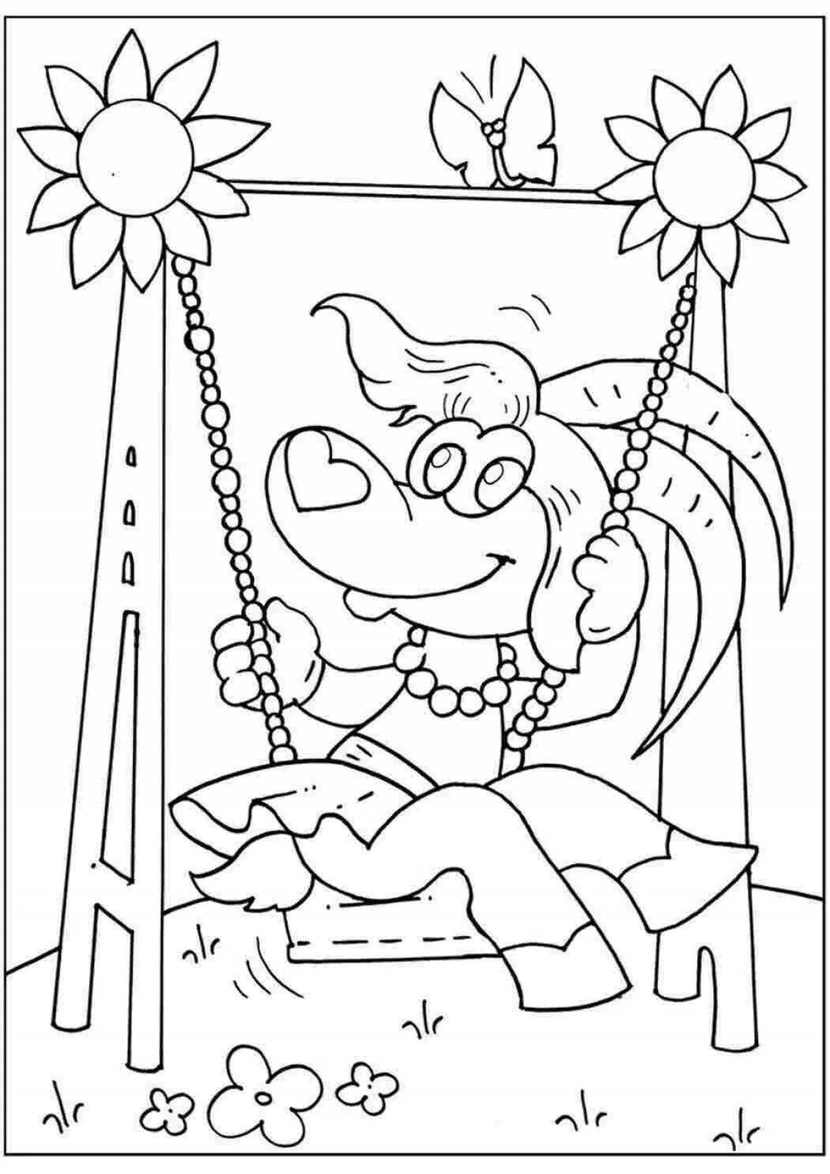 Colorful dereza goat coloring page