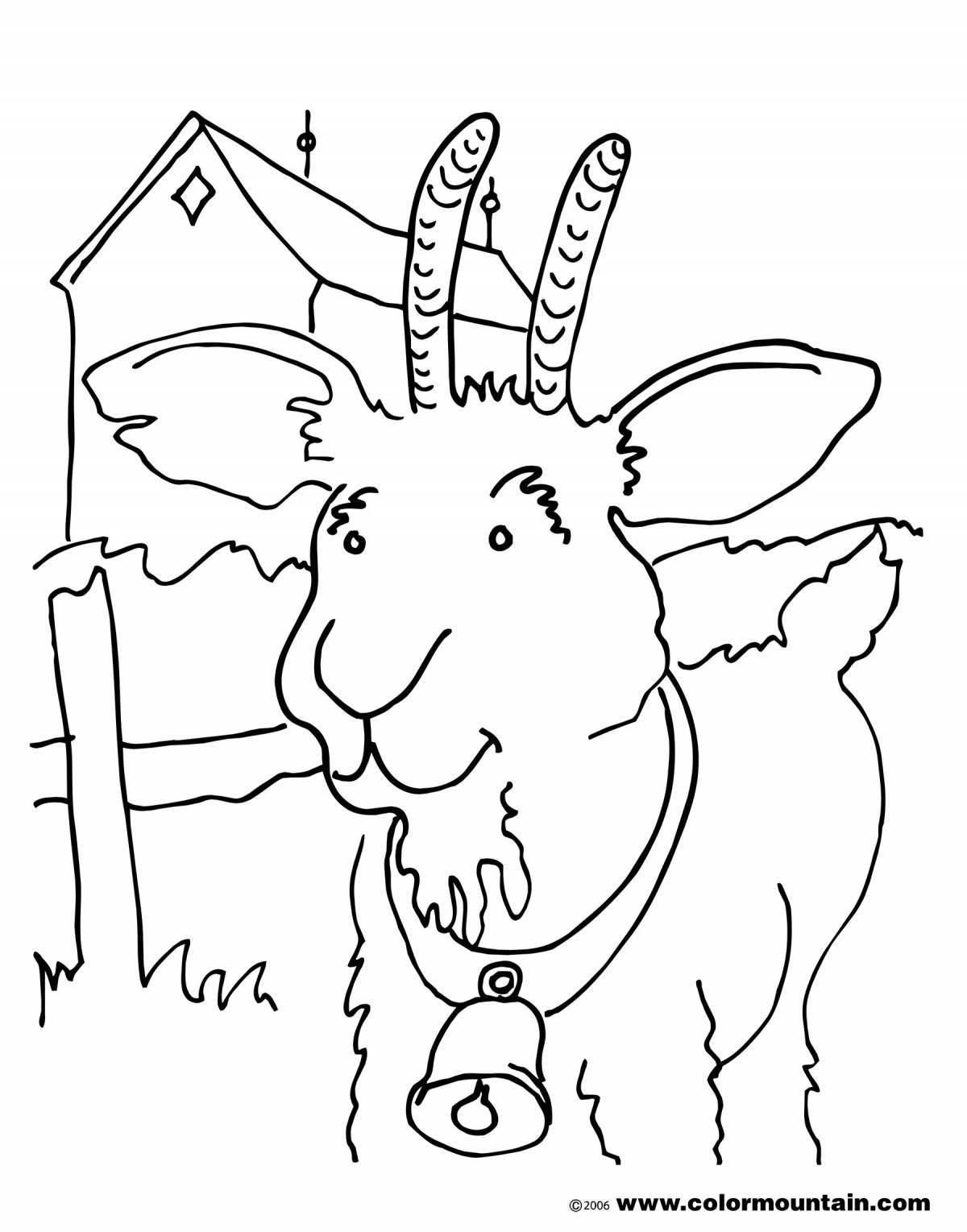 Coloring book playful goat dereza