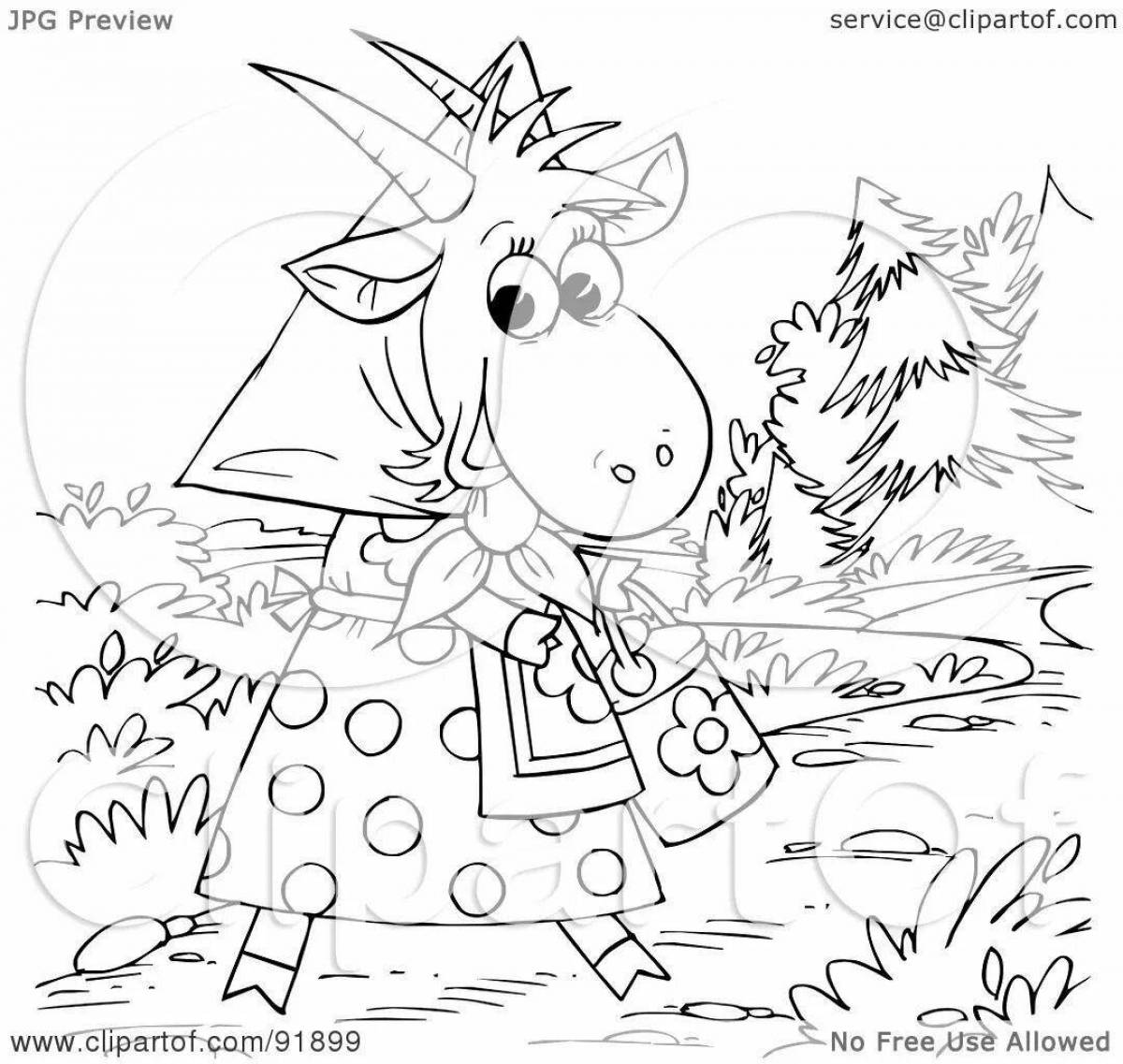 Coloring page charming goat dereza