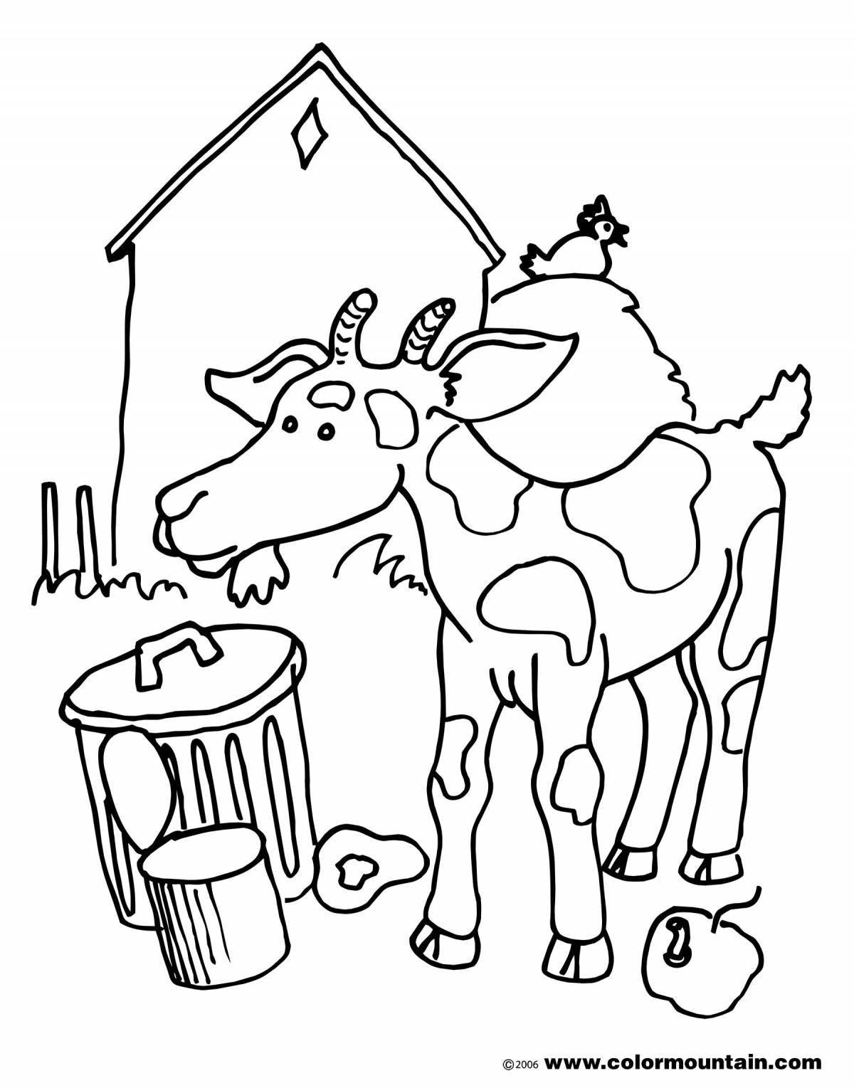 Photo Coloring funny goat dereza