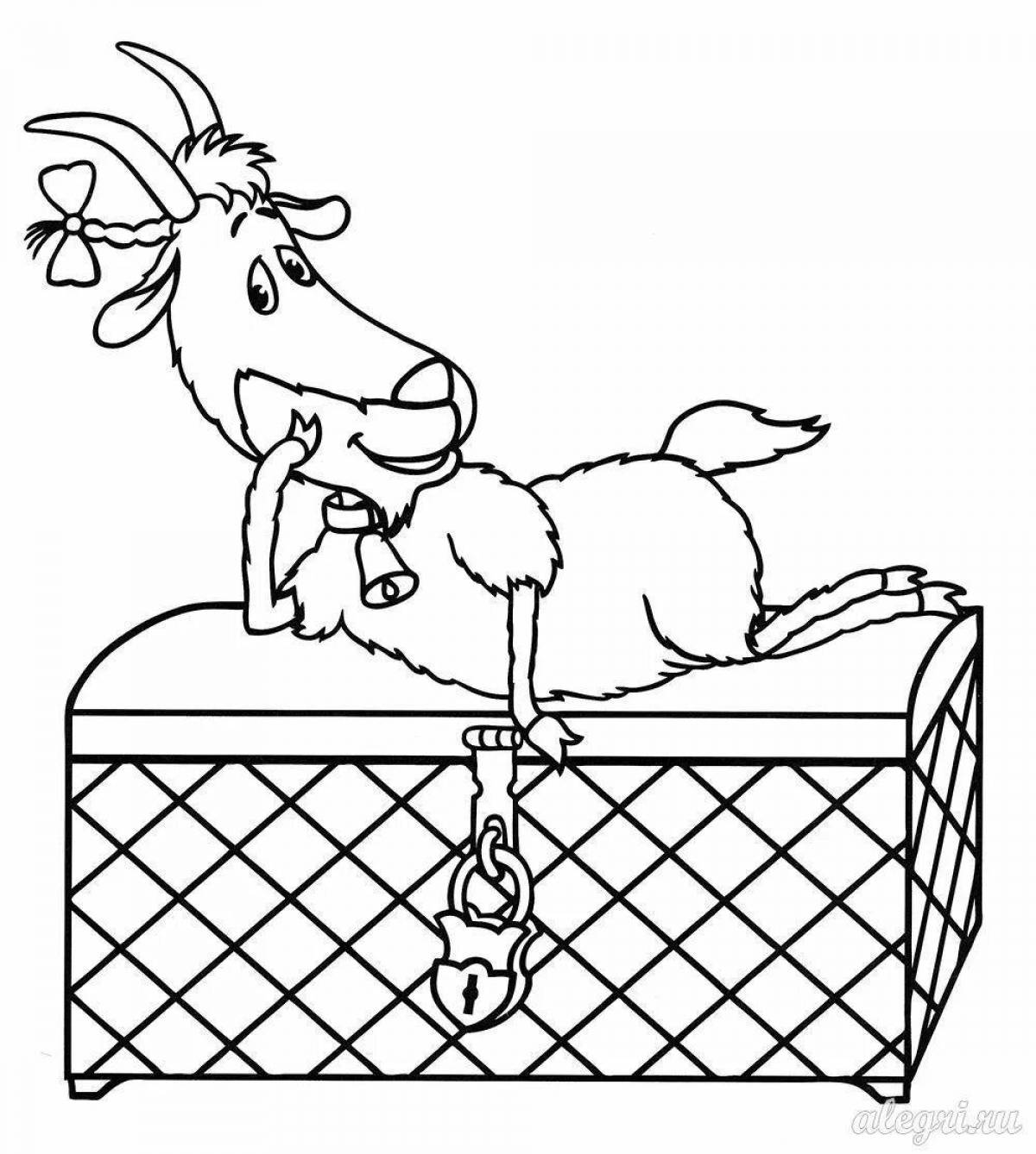 Photo Coloring book bold goat dereza