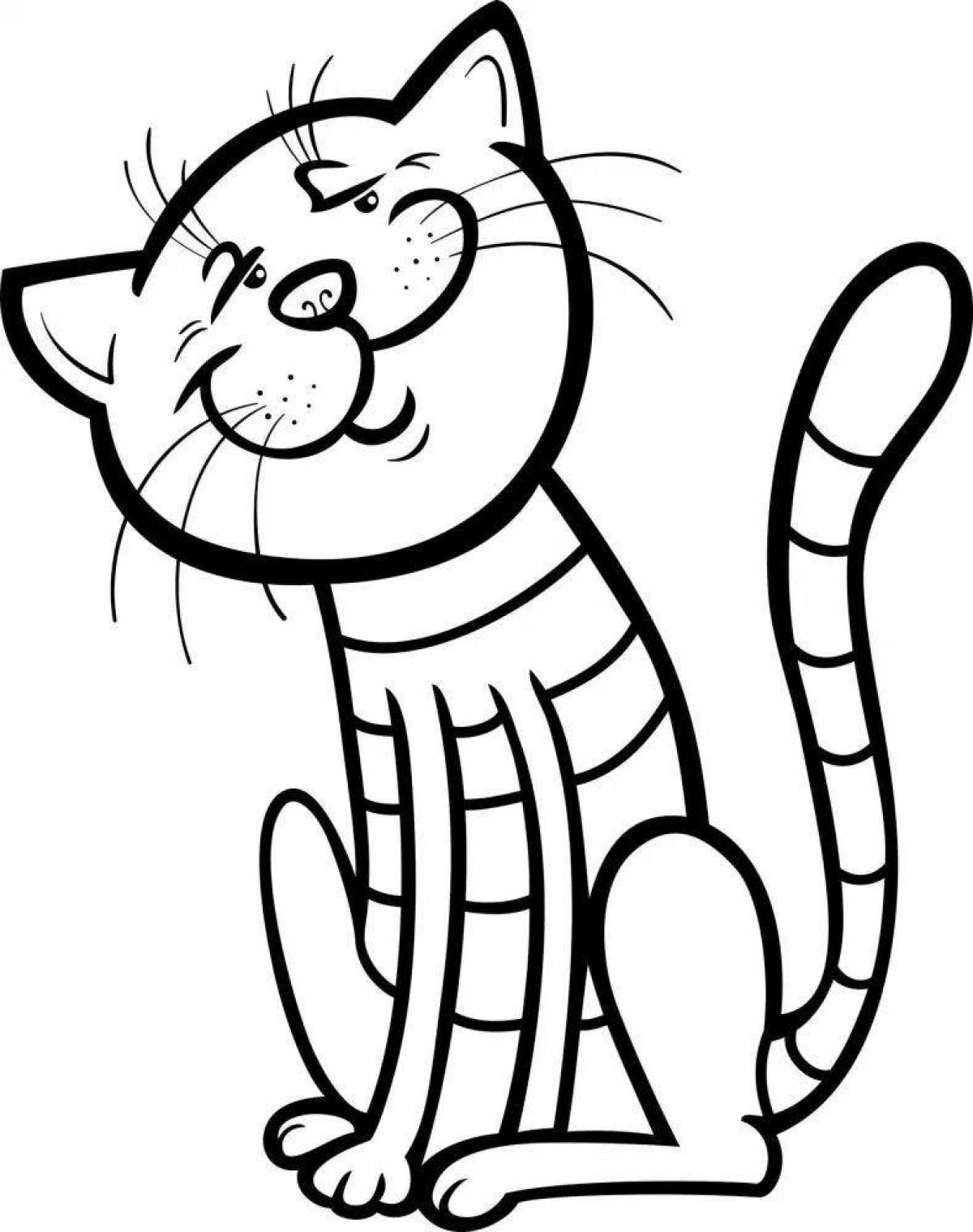 Adorable tabby cat coloring book