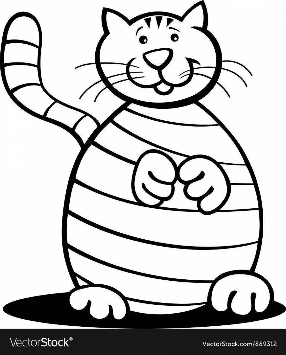 Curious tabby cat coloring book