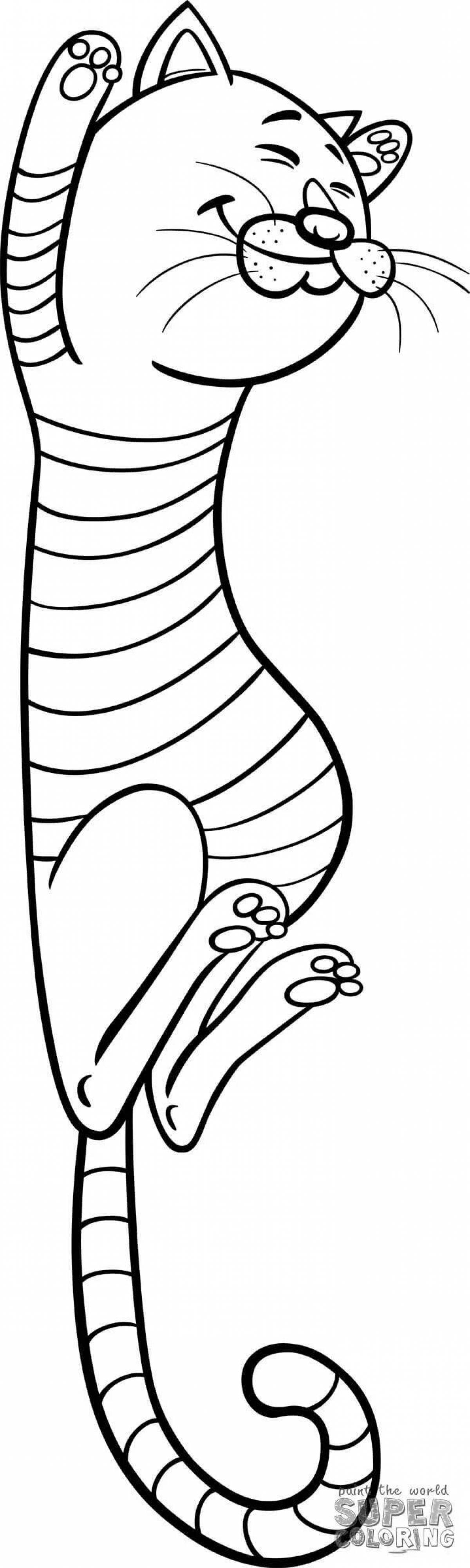 Coloring page graceful tabby cat