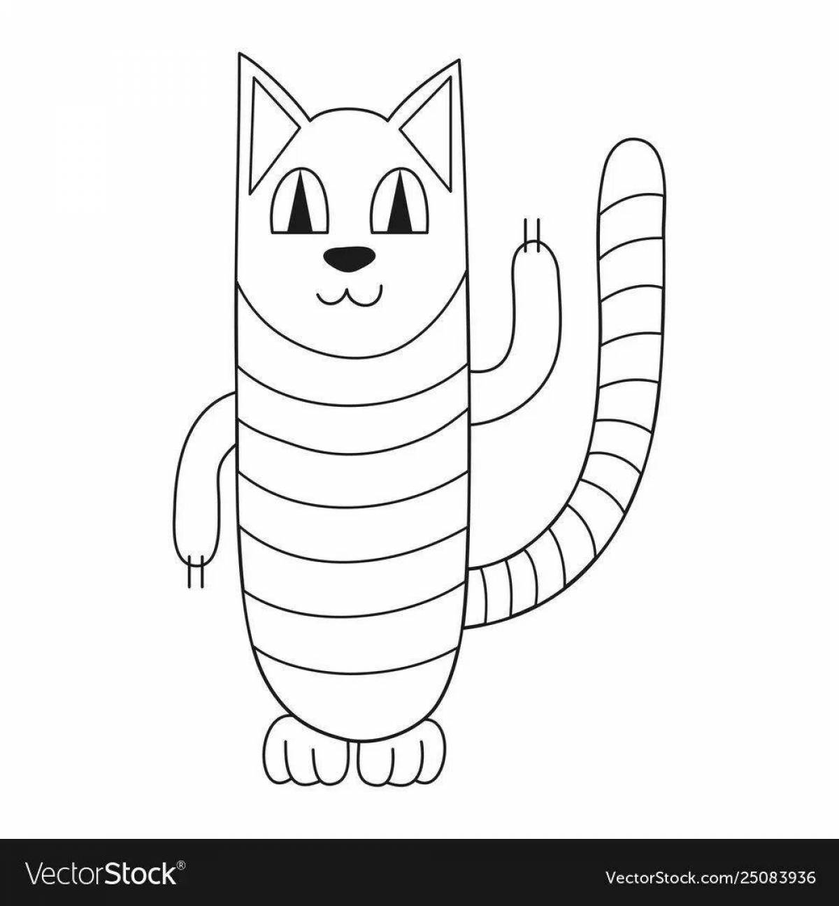 Crazy tabby cat coloring book