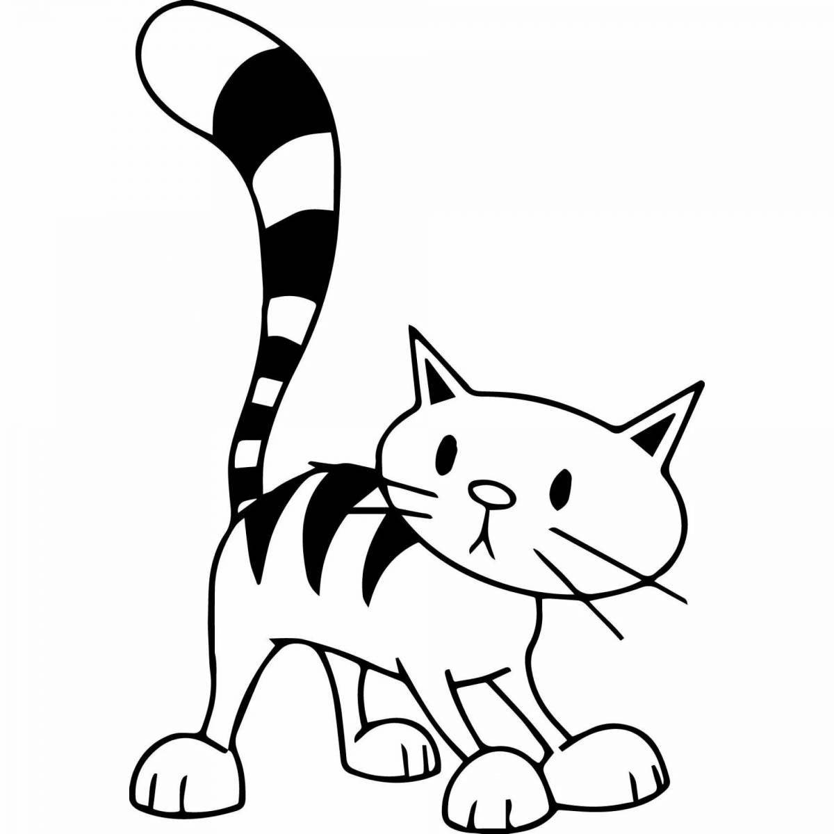Cunning tabby cat coloring page