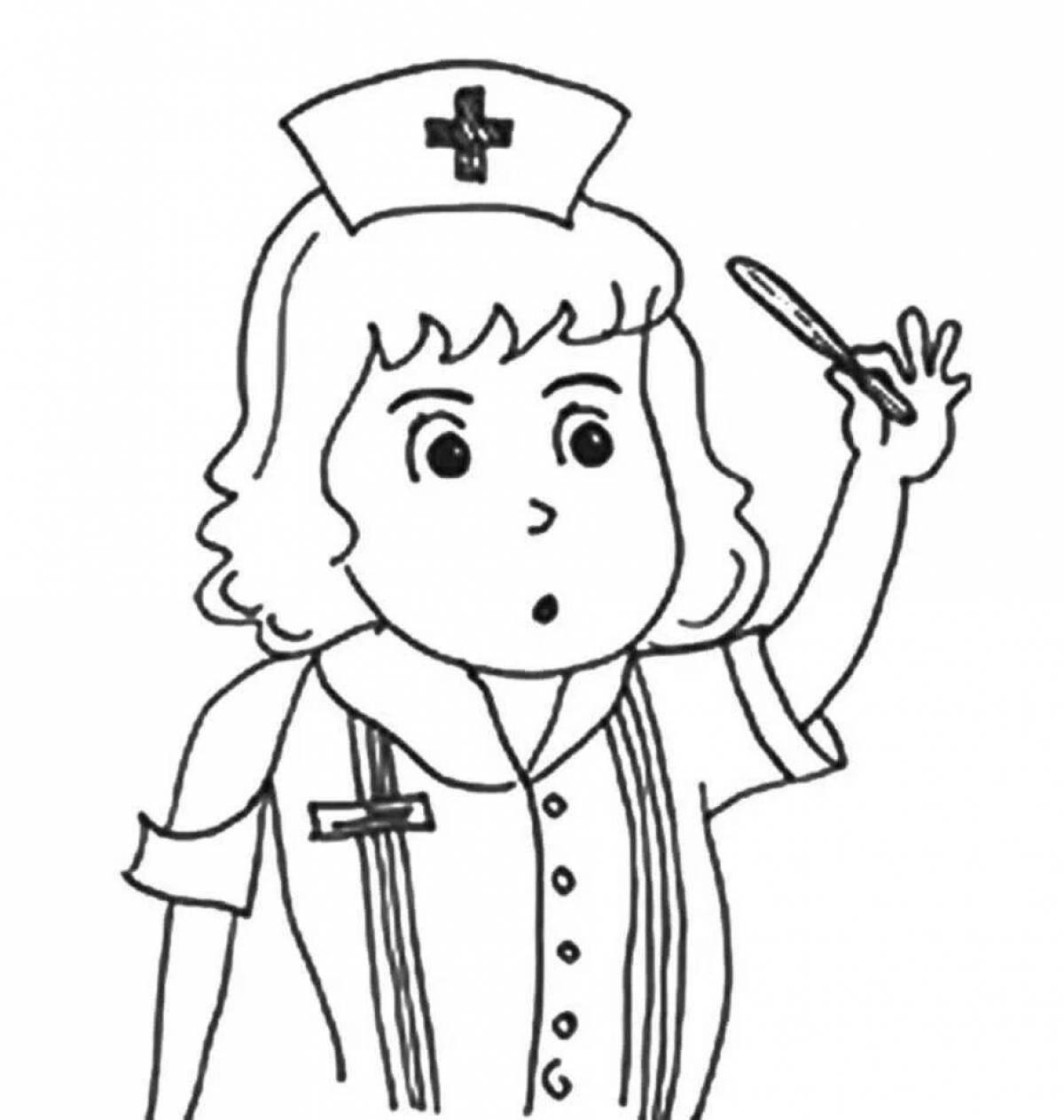 Majestic military nurse coloring page