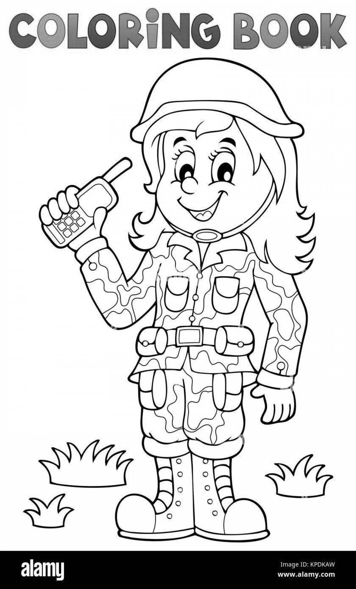 Impressive military nurse coloring page