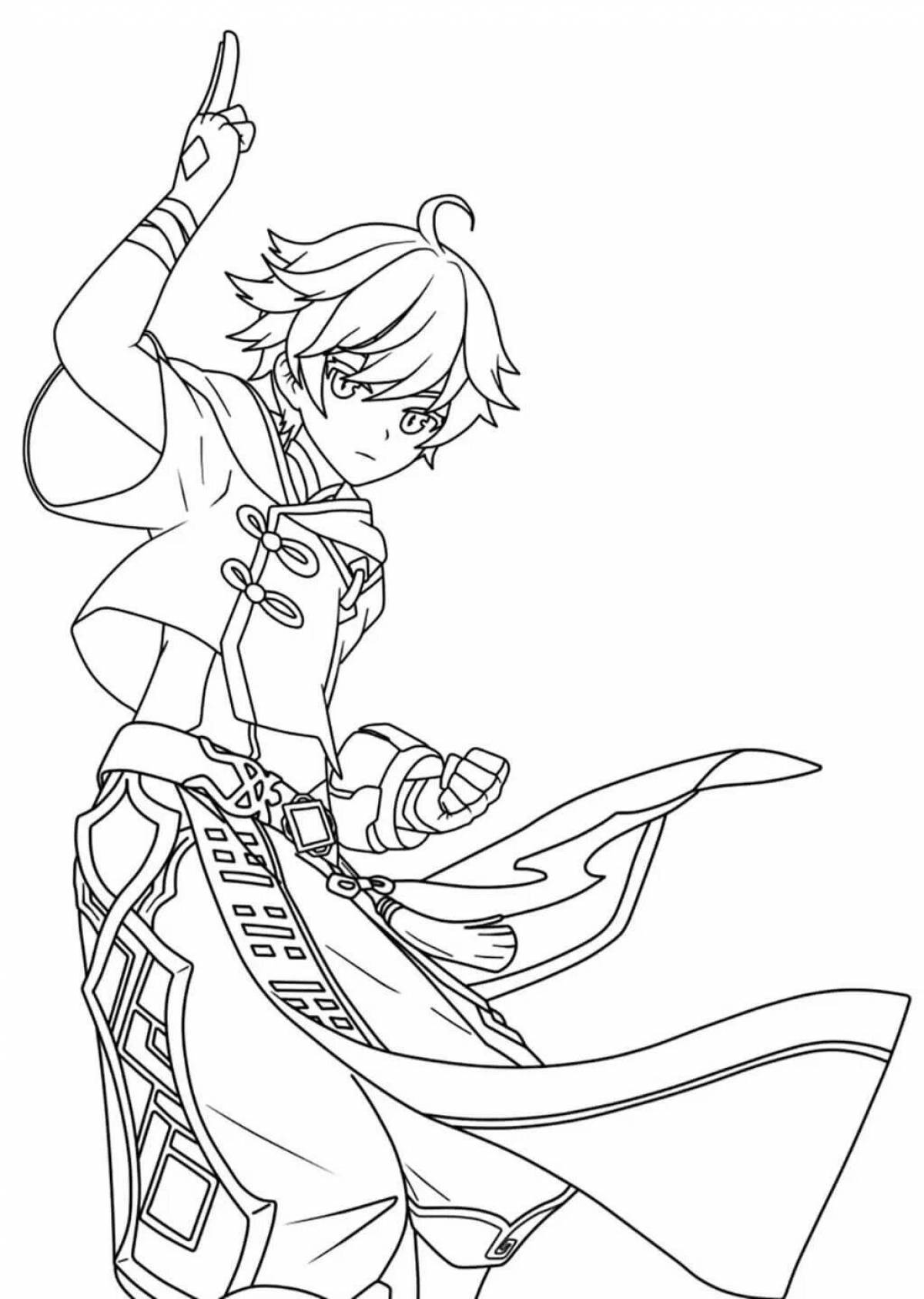 Genshin elegant razor coloring page