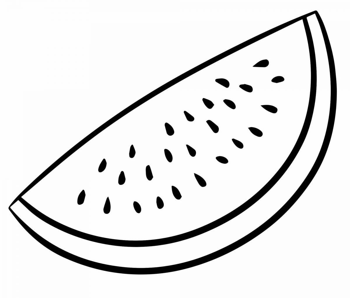 Coloring juicy slice of watermelon
