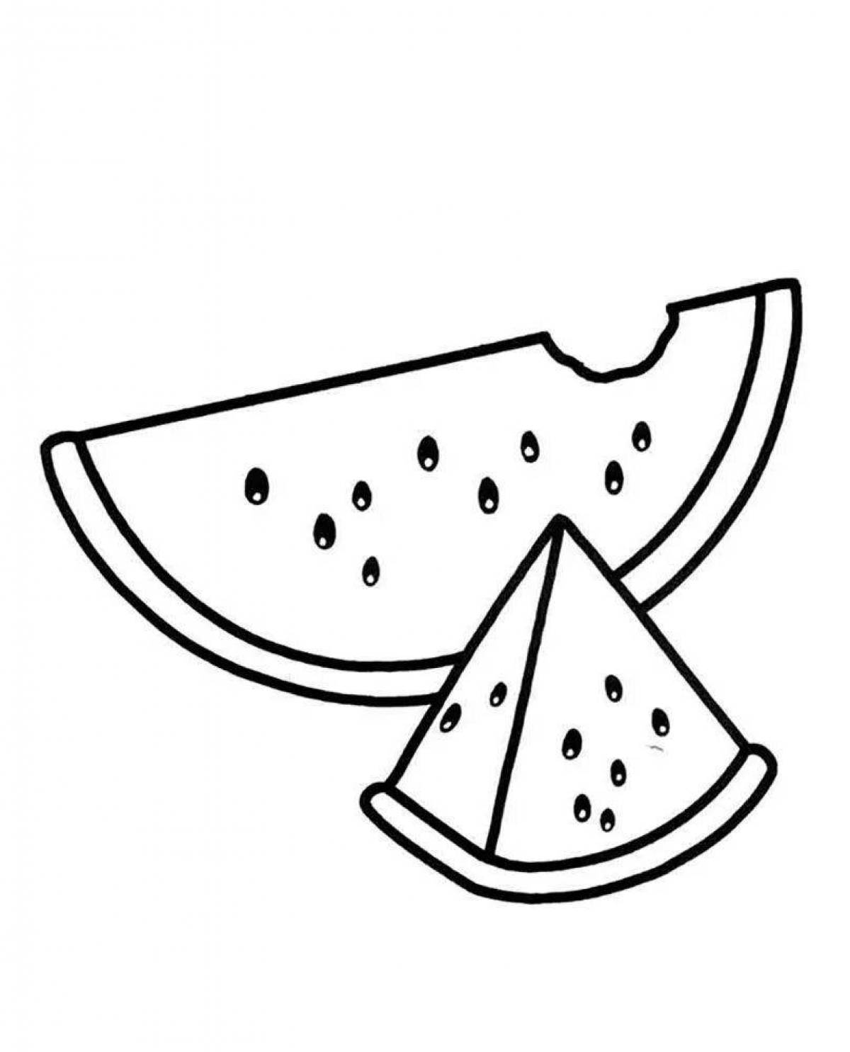 Sweet watermelon slice coloring page